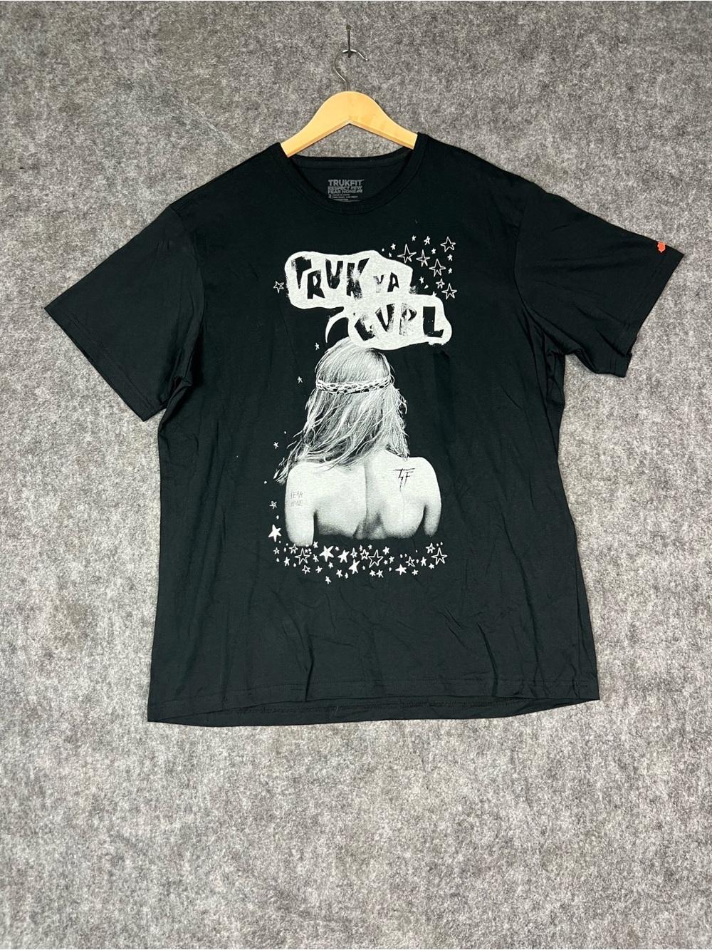 Trukfit Black Short Sleeve Graphic Tee with White Print 2XL